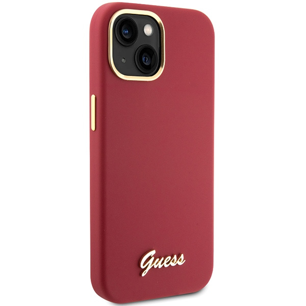 Kryt Guess GUHCP15SSMBSLM iPhone 15 magenta hardcase Silicone Script Metal Logo & Frame