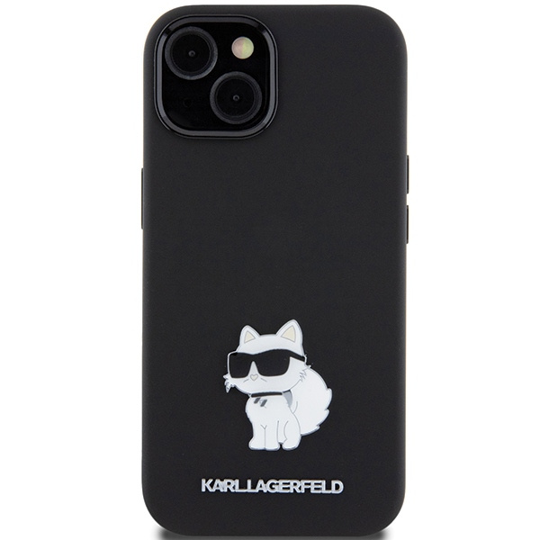 Kryt Karl Lagerfeld KLHCP15MSMHCNPK iPhone 15 Plus barva černá Silicone Choupette Metal Pin