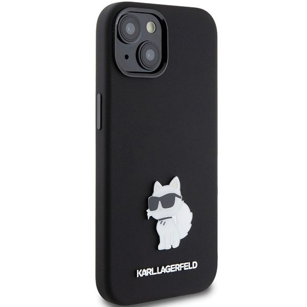 Kryt Karl Lagerfeld KLHCP15MSMHCNPK iPhone 15 Plus barva černá Silicone Choupette Metal Pin