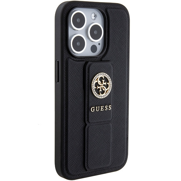 Kryt Guess GUHCP15XPGSSADK iPhone 15 Pro Max barva černá hardcase Grip Stand 4G Saffiano Strass