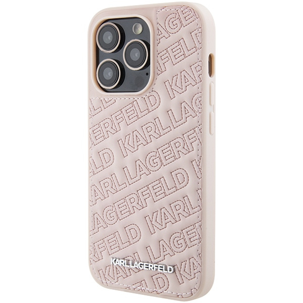 Kryt Karl Lagerfeld KLHCP15XPQKPMP Apple iPhone 15 Pro Max hardcase Quilted K Pattern pink