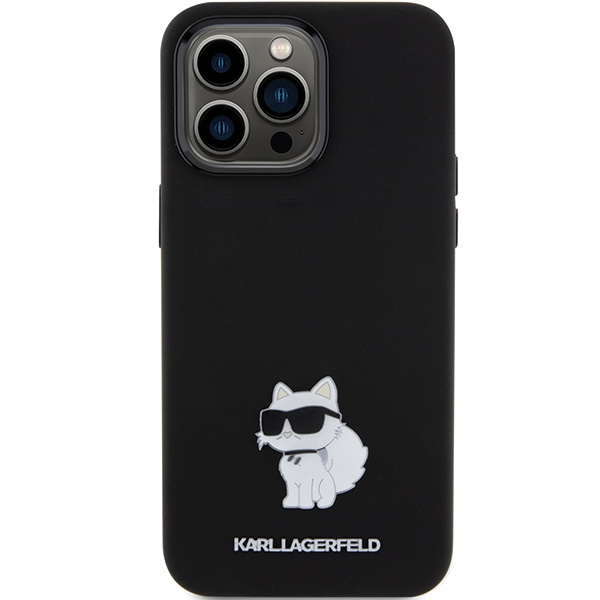 Kryt Karl Lagerfeld KLHCP15XSMHCNPK Apple iPhone 15 Pro Max Silicone Choupette Metal Pin black
