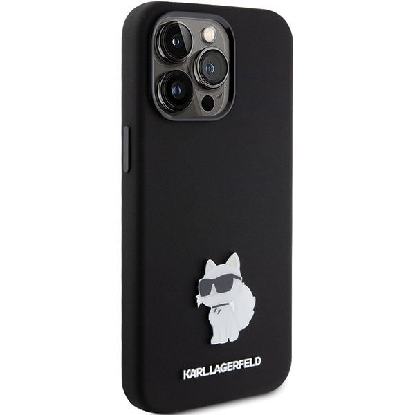 Kryt Karl Lagerfeld KLHCP15XSMHCNPK Apple iPhone 15 Pro Max Silicone Choupette Metal Pin black