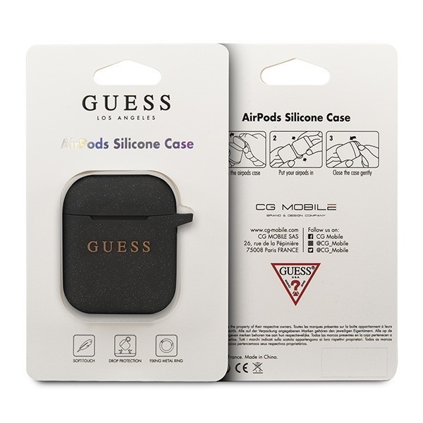 Kryt Guess GUACCSILGLBK AirPods cover black Silicone