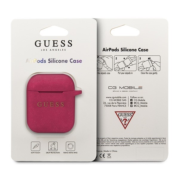 Kryt Guess GUACCSILGLFU AirPods cover fuchsia Silicone