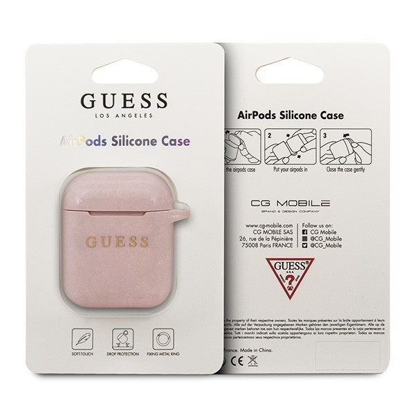 Kryt Guess GUACCSILGLLP AirPods cover pink Silicone