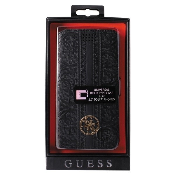 Pouzdro Guess GUBKXLHEBK Universal XL 5.2 - 5.7" black book 4G Heritage