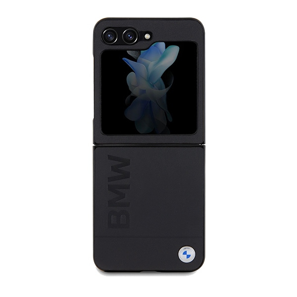 Kryt BMW BMHCZF5SLLBK Samsung Galaxy Z Flip5 Leather Hot Stamp black