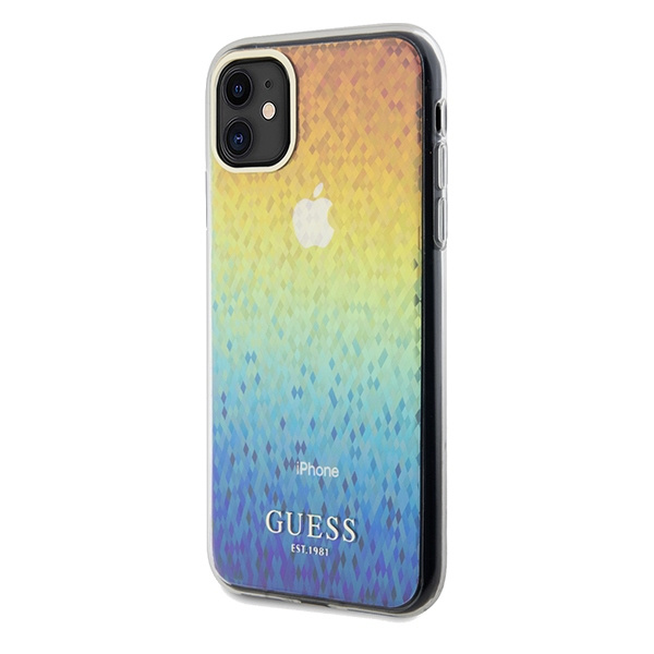 Kryt Guess GUHCN61HDECMI Apple iPhone XR / 11 hardcase IML Faceted Mirror Disco Iridescent multicoloured