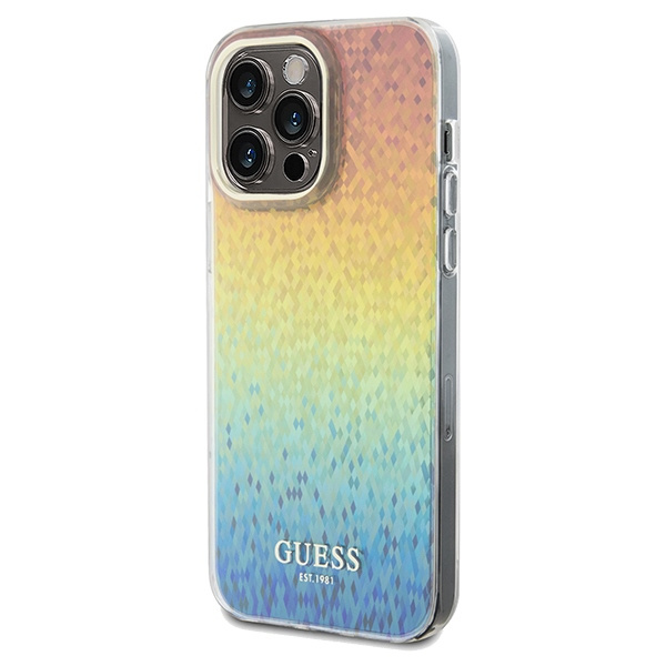 Kryt Guess GUHCP13LHDECMI Apple iPhone 13 / 13 Pro hardcase IML Faceted Mirror Disco Iridescent multicoloured
