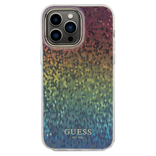 Kryt Guess GUHCP13LHDECMI Apple iPhone 13 / 13 Pro hardcase IML Faceted Mirror Disco Iridescent multicoloured