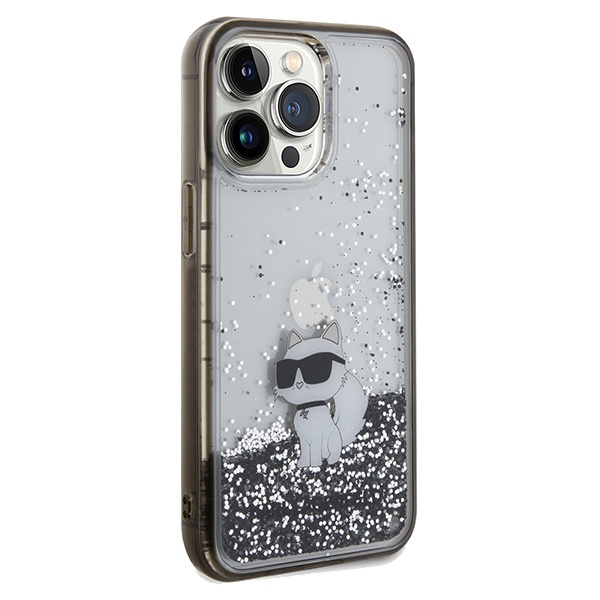 Kryt Karl Lagerfeld KLHCP13LLKCNSK Apple iPhone 13 / 13 Pro hardcase Liquid Glitter Choupette transparent