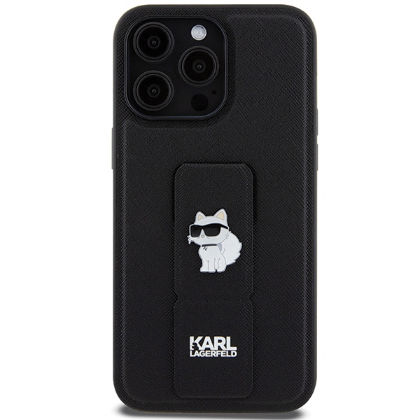 Kryt Karl Lagerfeld KLHCP13XGSACHPK Apple iPhone 13 Pro Max hardcase Gripstand Saffiano Choupette Pins black