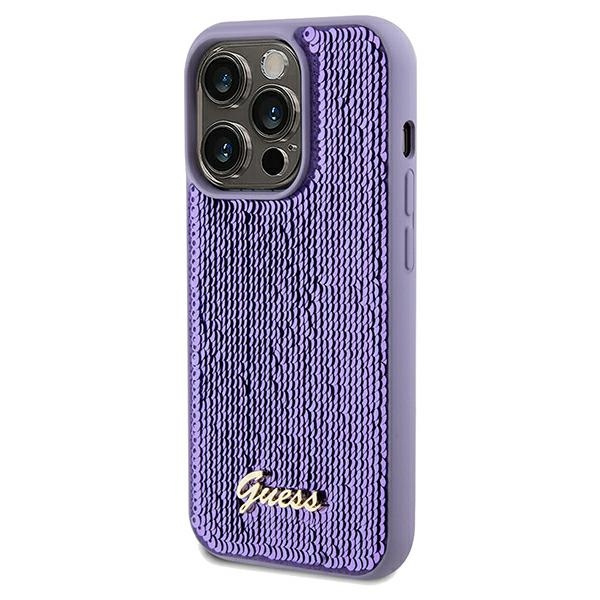 Kryt Guess GUHCP13LPSFDGSU Apple iPhone 13 / 13 Pro hardcase Sequin Script Metal purple