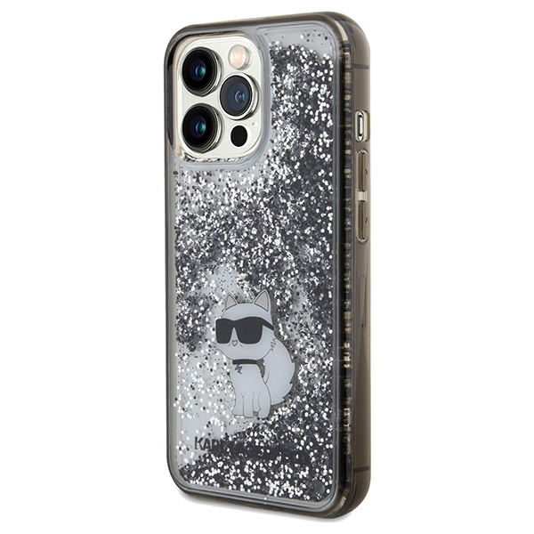Kryt Karl Lagerfeld KLHCP13XLKCNSK Apple iPhone 13 Pro Max hardcase Liquid Glitter Choupette transparent