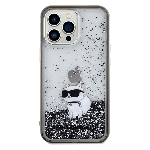 Kryt Karl Lagerfeld KLHCP13XLKCNSK Apple iPhone 13 Pro Max hardcase Liquid Glitter Choupette transparent