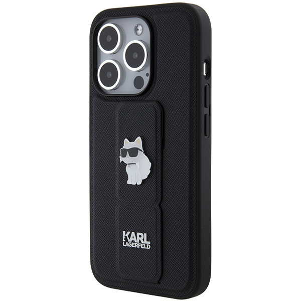 Kryt Karl Lagerfeld KLHCP14XGSACHPK Apple iPhone 14 Pro Max hardcase Gripstand Saffiano Choupette Pins black
