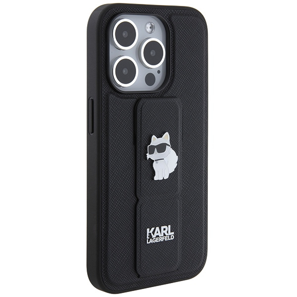 Kryt Karl Lagerfeld KLHCP14XGSACHPK Apple iPhone 14 Pro Max hardcase Gripstand Saffiano Choupette Pins black