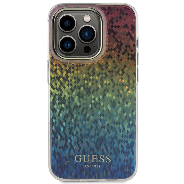 Kryt Guess GUHCP14LHDECMI Apple iPhone 14 Pro hardcase IML Faceted Mirror Disco Iridescent multicoloured