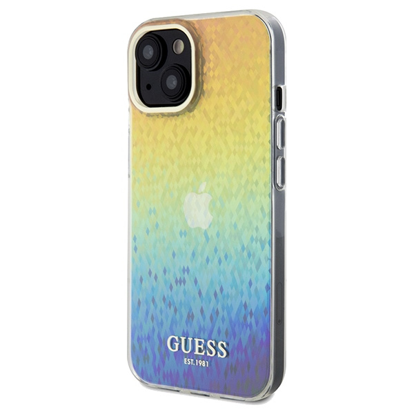 Kryt Guess GUHCP14SHDECMI Apple iPhone 15 / 14 hardcase IML Faceted Mirror Disco Iridescent multicoloured