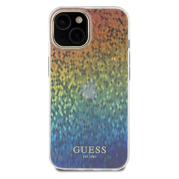 Kryt Guess GUHCP14SHDECMI Apple iPhone 15 / 14 hardcase IML Faceted Mirror Disco Iridescent multicoloured