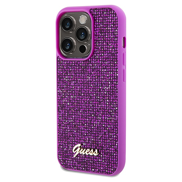 Kryt Guess GUHCP14XPMSDGSF Apple iPhone 14 Pro Max hardcase Disco Metal Script fuschia