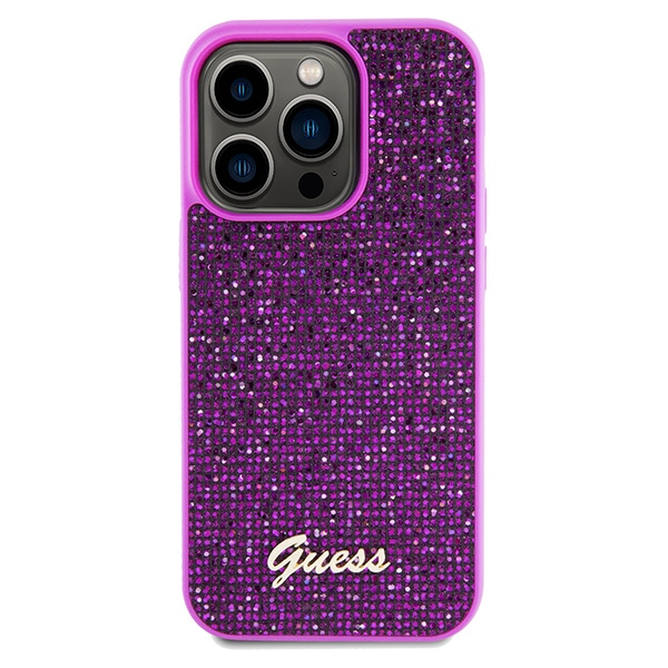 Kryt Guess GUHCP14XPMSDGSF Apple iPhone 14 Pro Max hardcase Disco Metal Script fuschia
