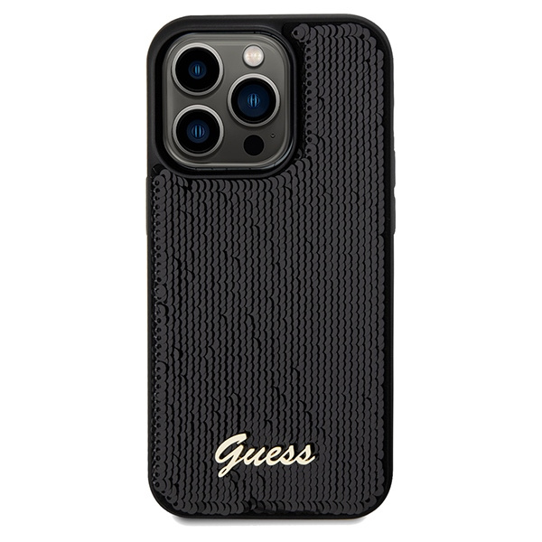 Kryt Guess GUHCP14XPSFDGSK Apple iPhone 14 Pro Max hardcase Sequin Script Metal black