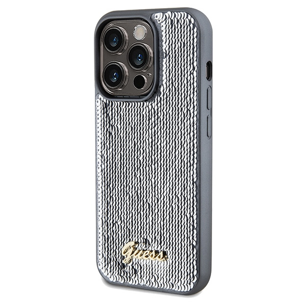 Kryt Guess GUHCP14XPSFDGSS Apple iPhone 14 Pro Max hardcase Sequin Script Metal silver