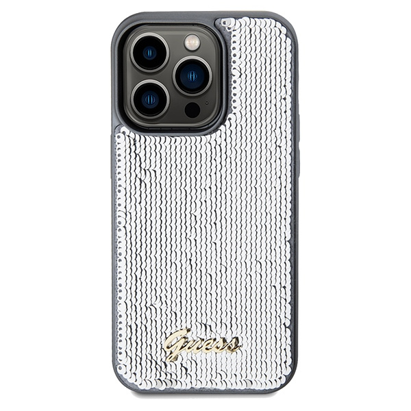 Kryt Guess GUHCP14XPSFDGSS Apple iPhone 14 Pro Max hardcase Sequin Script Metal silver