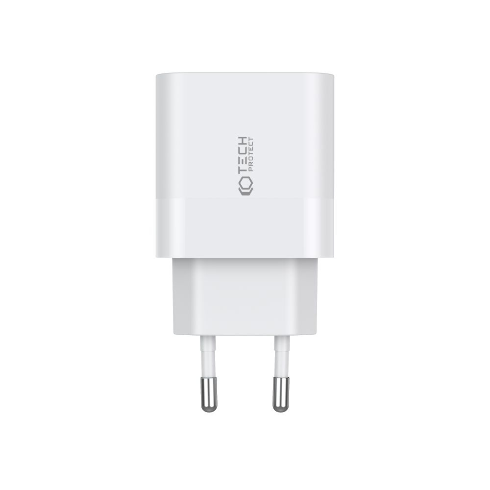 Síťová nabíječka Tech-Protect C20W Network Charger 2xUSB-C, PD, 20W White
