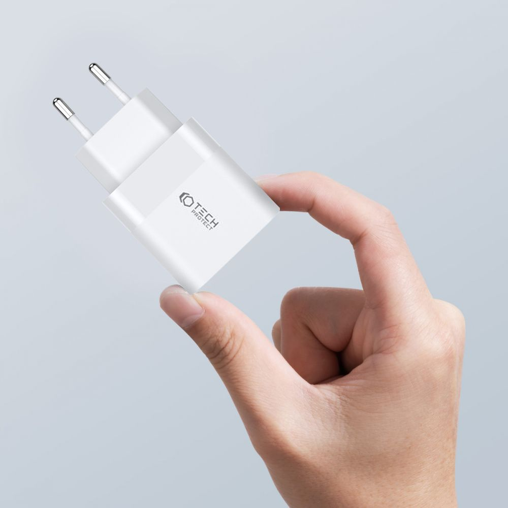 Síťová nabíječka Tech-Protect C20W Network Charger 2xUSB-C, PD, 20W Black