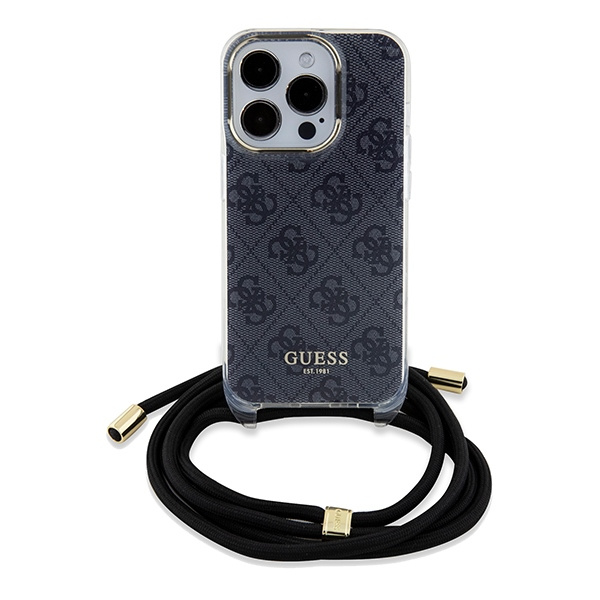 Kryt Guess GUHCP15XHC4SEK Apple iPhone 15 Pro Max hardcase Crossbody Cord 4G Print black