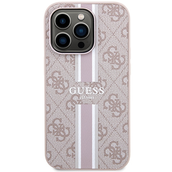 Kryt Guess GUHMP15LP4RPSP Apple iPhone 15 Pro hardcase 4G Printed Stripes MagSafe pink