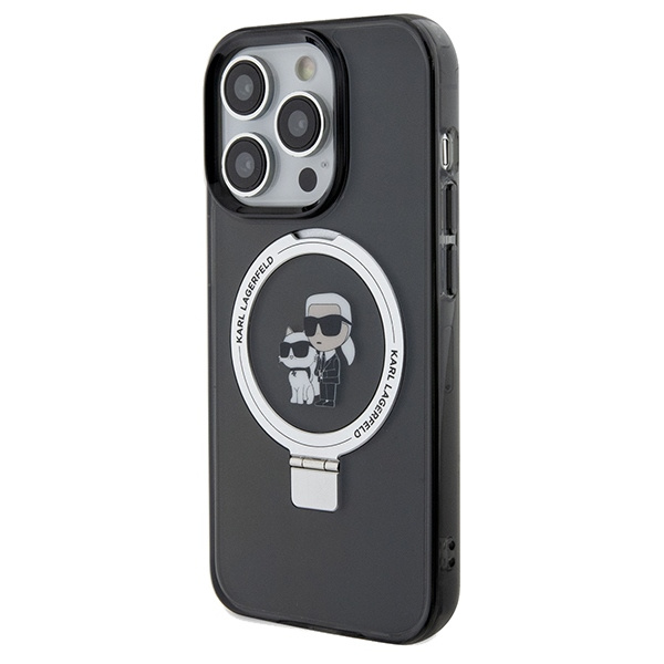 Kryt Karl Lagerfeld KLHMP14LHMRSKCK Apple iPhone 14 Pro hardcase Ring Stand Karl&Choupettte MagSafe black