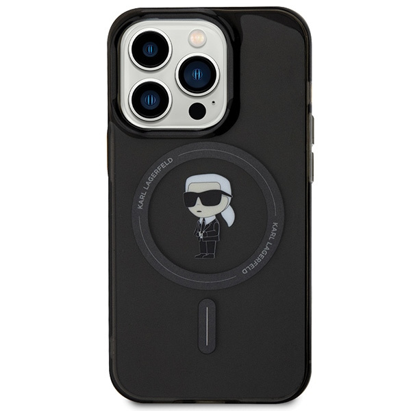 Kryt Karl Lagerfeld KLHMP14LHFCKNOK Apple iPhone 14 Pro hardcase IML Ikonik MagSafe black
