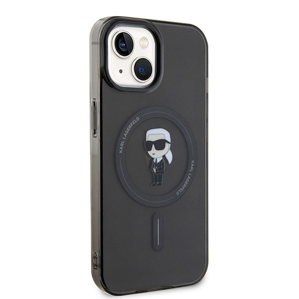 Kryt Karl Lagerfeld KLHMP14SHFCKNOK Apple iPhone 14 / 15 hardcase IML Ikonik MagSafe black