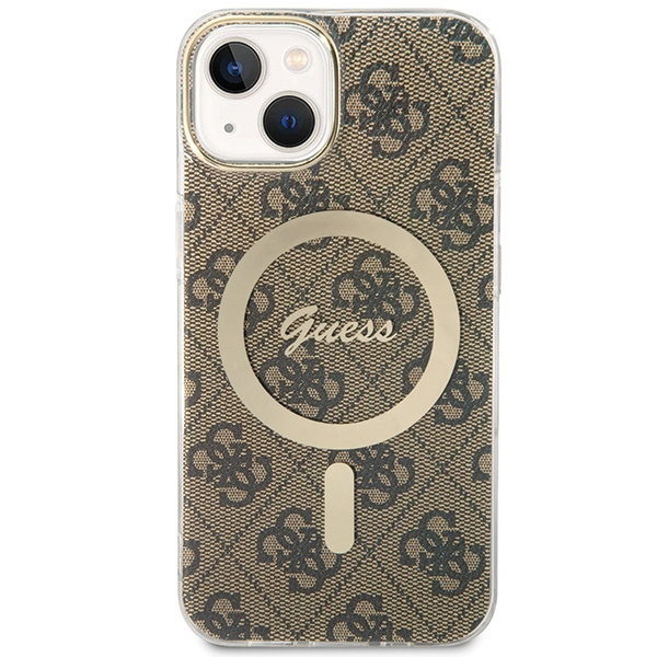 Kryt Guess GUHMP13MH4STW Apple iPhone 13 / 14 / 15 hardcase 4G MagSafe brown