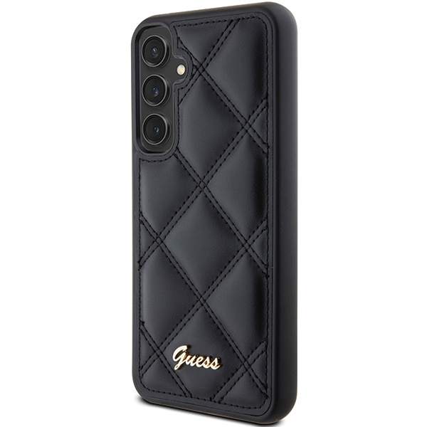 Kryt Guess GUHCS23FEPSQSQSK Samsung Galaxy S23 FE hardcase Quilted Metal Logo black