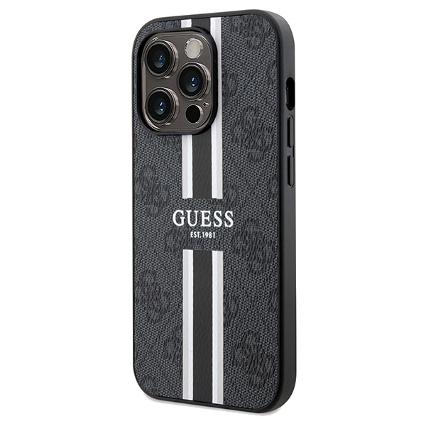 Kryt Guess GUHMP15XP4RPSK Apple iPhone 15 Pro Max hardcase 4G Printed Stripes MagSafe black