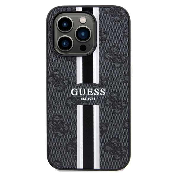 Kryt Guess GUHMP15XP4RPSK Apple iPhone 15 Pro Max hardcase 4G Printed Stripes MagSafe black