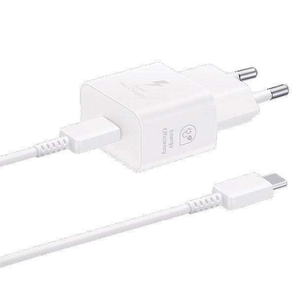 Síťová nabíječka Samsung EP-T2510XW 25W Fast Charge + USB-C / USB-C cable white