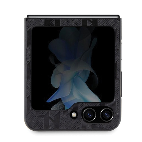Kryt Karl Lagerfeld KLHCZF5SAPCHNPK Samsung Galaxy Z Flip5 hardcase Saffiano Monogram Choupette Pin black