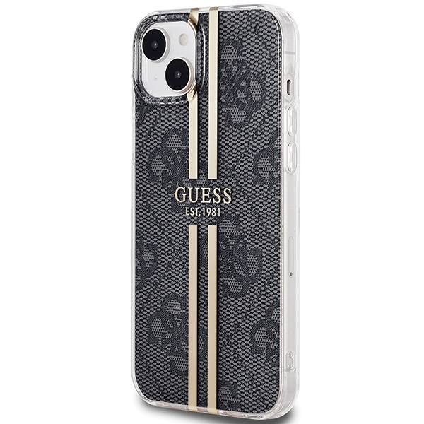 Kryt Guess GUHCP15MH4PSEGK Apple iPhone 15 Plus / 14 Plus hardcase IML 4G Gold Stripe black