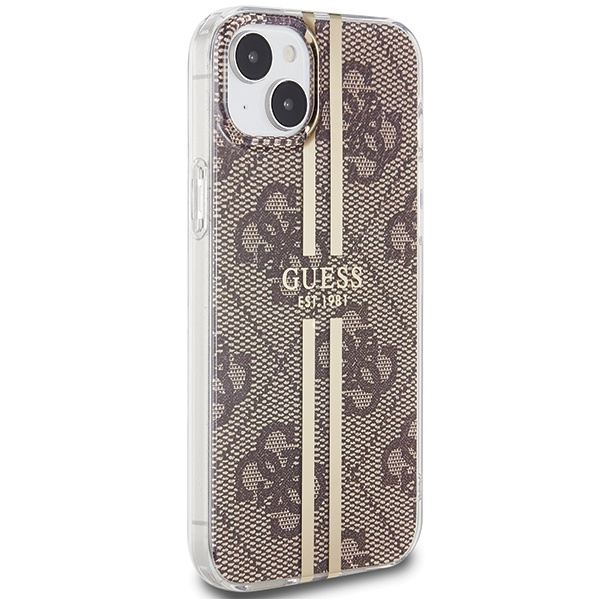 Kryt Guess GUHCP15MH4PSEGW Apple iPhone 15 Plus / 14 Plus hardcase IML 4G Gold Stripe brown