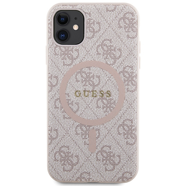 Kryt Guess GUHMN61G4GFRP Apple iPhone 11 / XR hardcase 4G Collection Leather Metal Logo MagSafe pink