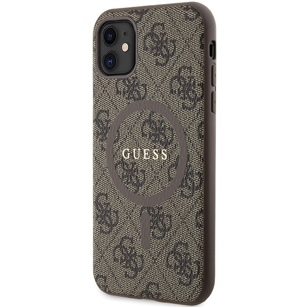 Kryt Guess GUHMN61G4GFRW Apple iPhone 11 / XR hardcase 4G Collection Leather Metal Logo MagSafe brown
