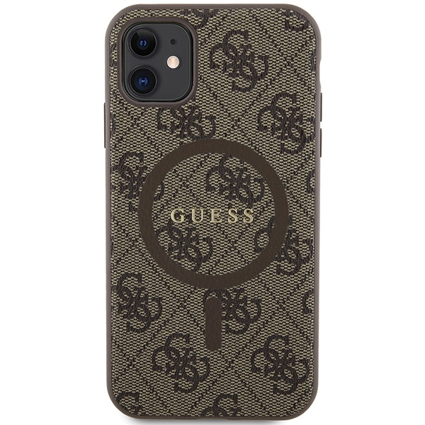 Kryt Guess GUHMN61G4GFRW Apple iPhone 11 / XR hardcase 4G Collection Leather Metal Logo MagSafe brown