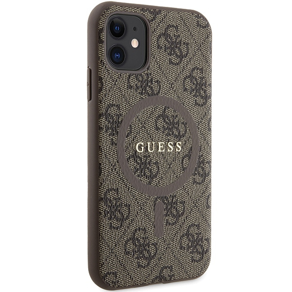 Kryt Guess GUHMN61G4GFRW Apple iPhone 11 / XR hardcase 4G Collection Leather Metal Logo MagSafe brown