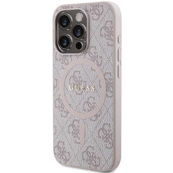 Kryt Guess GUHMP14XG4GFRP Apple iPhone 14 Pro Max hardcase 4G Collection Leather Metal Logo MagSafe pink
